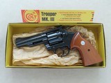 1972 Vintage Colt Trooper Mk.3 .357 Magnum Revolver w/ Original Box & Display Advertisement Insert
** Spectacular All-Original Condition ** SOLD - 25 of 25
