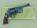 1948 Vintage Smith & Wesson K-22 Masterpiece .22 Caliber Revolver w/ Original Gold Factory Box
** Beautiful All-Original 5-Screw **SOLD - 1 of 25