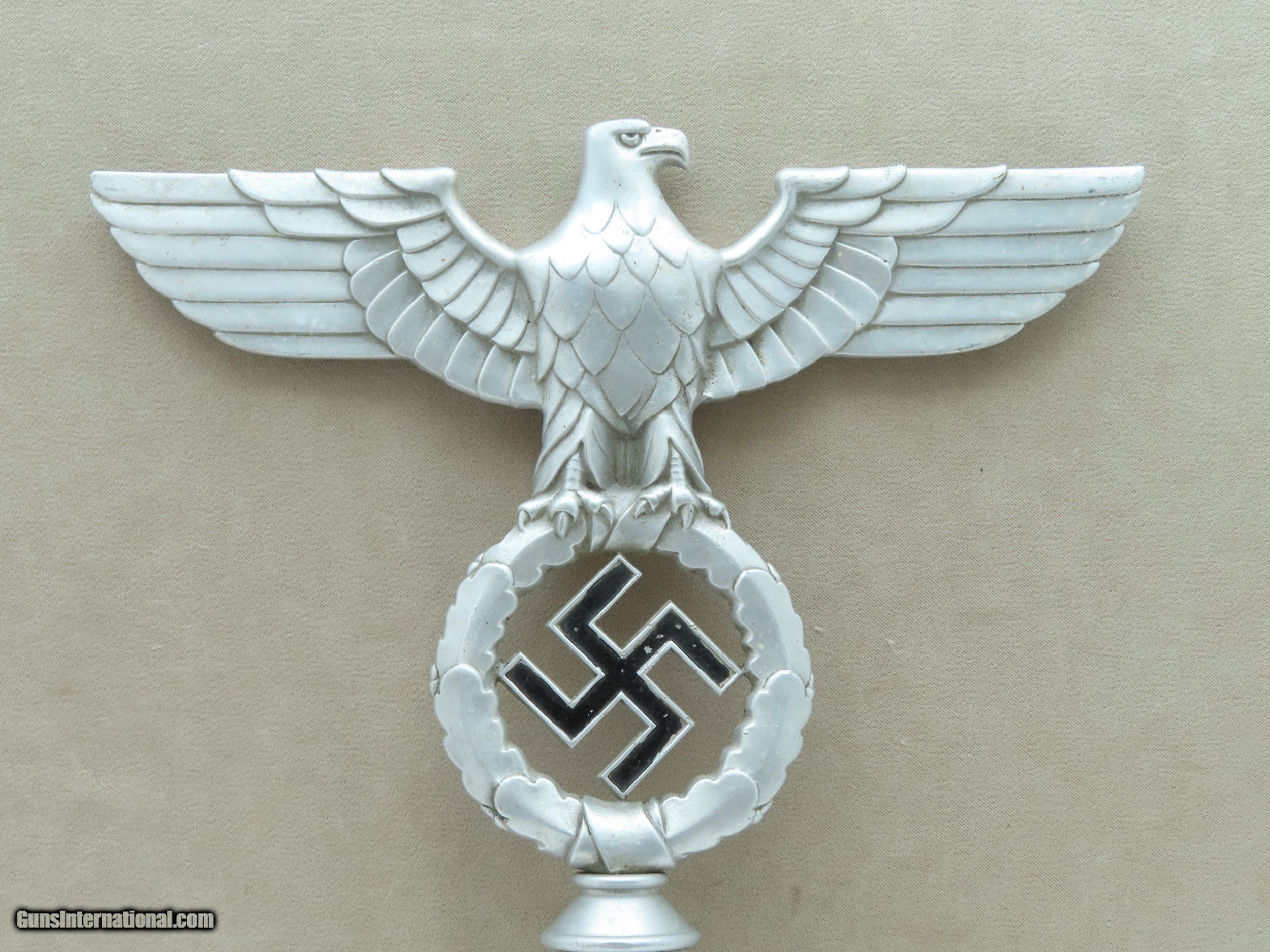 Original WW2 Nazi NSDAP Flag Pole Eagle Finial Designed by Otto Gahr SOLD