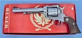 RUGER NEW MODEL BLACKHAWK STAINLESS IN .357 MAG WITH BOX AND PAPERWORK SOLD - 1 of 18