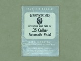 1968 Vintage Browning Baby .25 ACP Pistol w/ Pouch & Owner's Manual
** Excellent Condition Original Example ** - 2 of 25