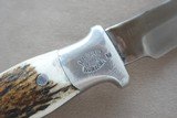 Vintage R.H. Ruana Bonner, Montana Stag Sticker Model Knife w/ Scabbard & Stone
** M-Stamped Ruana ** SOLD - 12 of 13