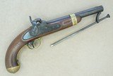 1854 Vintage U.S. Military Model 1842 Dragoon Pistol by I.N. Johnson of Middletown, CT. in .54 Caliber Cap & Ball
** All-Original! ** - 24 of 25