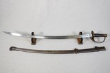 American Civil War U.S. Model 1840 "Wrist Breaker" Cavalry Sword w/ Scabbard
** Possible Confederate / Unmarked Import ** - 9 of 25