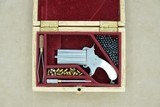 Miniature Custom-Made Swivel-Barrel Derringer in 2mm Pinfire w/ Fitted Case** Jeweler-Made w/ Ivory Grips **