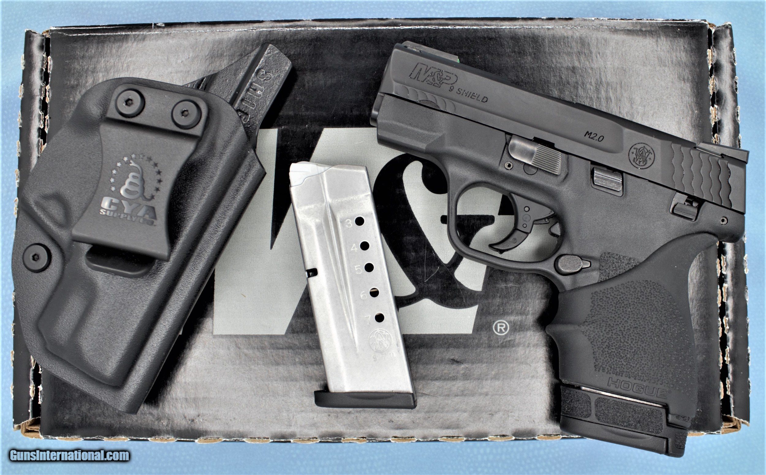 S&W SHIELD M2.0 9MM WITH 2 MAGAZINES, HOLSTER, FIBER OPTIC SIGHTS ...