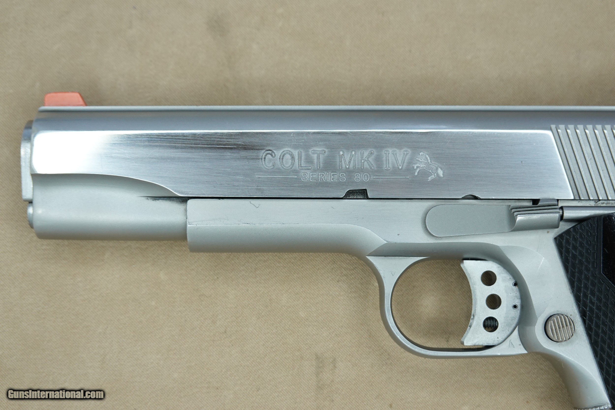 1977 Vintage Custom Stainless Colt Mkiv Series 80 Goverment Model W Kart 9mm Barrel Superb 5352