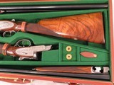 Arietta Cased Pair of Model 802 Doubles w/ Detachable Side Locks
** Matching 12 Ga. & 20 Ga. Guns w/ Fitted Arietta Leather Attache Case ** - 3 of 25