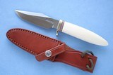 **SOLD** Randall Knives Model 8 with "Pre-Ban" Ivory Tusk Tip Handle & Leather Sheath ** MINT **