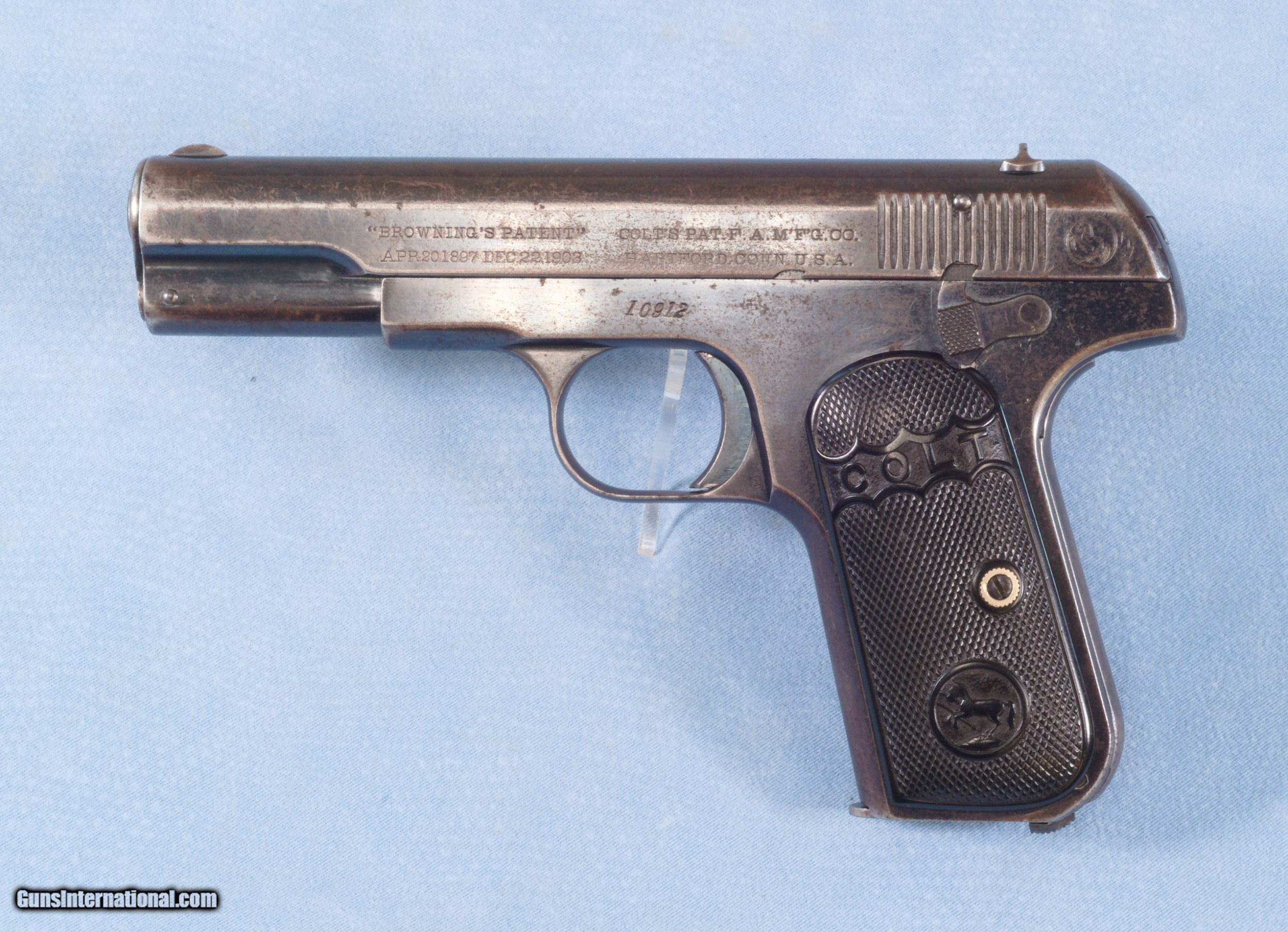 Colt Type 1 1903 Hammerless Pistol **Mfg 1904 2nd Year**