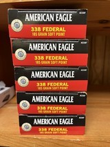 Federal American Eagle 338 Federal 185 Grain Soft Point Ammunition **5 Box Lot**