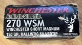 ***SOLD***Winchester Ballistic Silvertip ammo in .270 WSM Caliber 150 grain Ballistic Silvertip **Only 1 Box Available - $50 shipped** - 1 of 1