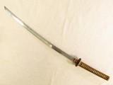 Original WW2 Imperial Japanese Army Officer's Samurai Sword & Scabbard w/ Leather Combat Cover
** G.I. War Trophy / Signed under Handle ** - 2 of 17