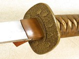 Original WW2 Imperial Japanese Army Officer's Samurai Sword & Scabbard w/ Leather Combat Cover
** G.I. War Trophy / Signed under Handle ** - 10 of 17