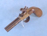 ** SOLD ** Belgian Double Barrel Percussion Traveling Pistol **Brass Frame - Unique Man Cave Conversation Piece in Converted Cigar Box** - 15 of 16