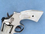 ** SOLD ** Smith & Wesson Model 15 Combat Masterpiece, Factory Nickel Finish, Pearl Grips, Cal. .38 Special, 1968 Vintage, Rare - 4 of 10