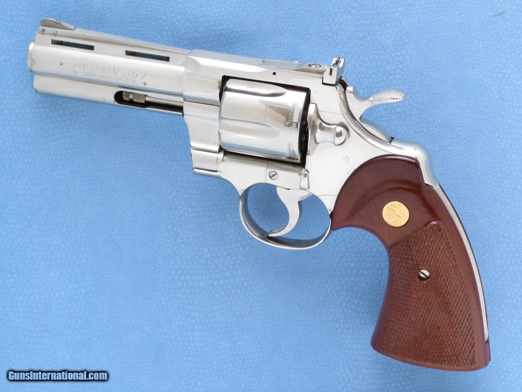 ** SOLD ** Colt Python, Nickel Finish, Cal. .357 Magnum PRICE: $3,195