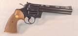 **SOLD** Colt Python Double Action Revolver Chambered in .357 Magnum Caliber **6 Inch vented Barrel - Blued - Mfg 1965 - Beautiful Grips - Box** - 4 of 24