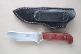 ** SOLD ** A.C. Warren Custom Fixed Blade w/ Hand-Tooled Leather Sheath ** Portland Oregon /
Red Micarta Handles ** - 1 of 9