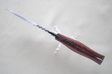 ** SOLD ** A.C. Warren Custom Fixed Blade w/ Hand-Tooled Leather Sheath ** Portland Oregon /
Red Micarta Handles ** - 5 of 9
