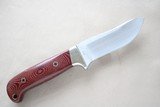 ** SOLD ** A.C. Warren Custom Fixed Blade w/ Hand-Tooled Leather Sheath ** Portland Oregon /
Red Micarta Handles ** - 4 of 9