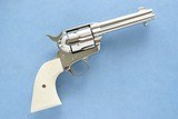 ** SOLD ** Exceptional One of a Kind Cased Set of .45 Colt Single Action Army Revolvers *Custom Shop Engraved w/ Black Powder Frame & Ivory Handles** - 14 of 25