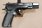** SOLD ** RARE 1984 CZ Pre-B Model 75 9mm Pistol w/ Orig. Box, 2 Mags, Test Target, & Ppwrk* 1 Matching Mag & Looks Unfired! * - 12 of 25