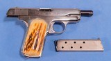 ** SOLD ** Colt 1903 Pocket Hammerless in .380 Caliber **Mfg 1909 - Nickel Redone - Stag Grips - Retro Cool** - 15 of 15
