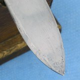 U.S. Civil War Period Patriotic Bowie Knife w/ Etched Blade & Leather Scabbard - 9 of 24