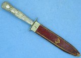 U.S. Civil War Period Patriotic Bowie Knife w/ Etched Blade & Leather Scabbard - 20 of 24