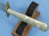 U.S. Civil War Period Patriotic Bowie Knife w/ Etched Blade & Leather Scabbard - 19 of 24