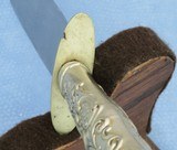 U.S. Civil War Period Patriotic Bowie Knife w/ Etched Blade & Leather Scabbard - 16 of 24