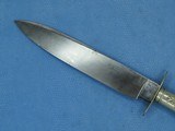 U.S. Civil War Period Patriotic Bowie Knife w/ Etched Blade & Leather Scabbard - 5 of 24