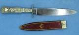 U.S. Civil War Period Patriotic Bowie Knife w/ Etched Blade & Leather Scabbard - 1 of 24