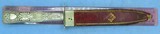 U.S. Civil War Period Patriotic Bowie Knife w/ Etched Blade & Leather Scabbard - 23 of 24