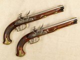 Wittemann Flintlock Duellers, Circa 1820's, Approx. 50 Caliber, Dueling Pistols