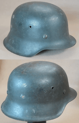 WW2 German Army M42 Heer Single Decal Helmet - Brushed Over-Paint Over Camo w/ Original Liner
** 100% Original & NAMED! ** - 24 of 25