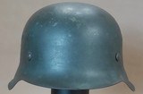 WW2 German Army M42 Heer Single Decal Helmet - Brushed Over-Paint Over Camo w/ Original Liner
** 100% Original & NAMED! ** - 8 of 25