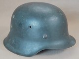 WW2 German Army M42 Heer Single Decal Helmet - Brushed Over-Paint Over Camo w/ Original Liner
** 100% Original & NAMED! ** - 18 of 25