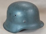 WW2 German Army M42 Heer Single Decal Helmet - Brushed Over-Paint Over Camo w/ Original Liner
** 100% Original & NAMED! ** - 19 of 25