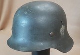 WW2 German Army M42 Heer Single Decal Helmet - Brushed Over-Paint Over Camo w/ Original Liner
** 100% Original & NAMED! ** - 13 of 25