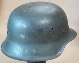 WW2 German Army M42 Heer Single Decal Helmet - Brushed Over-Paint Over Camo w/ Original Liner
** 100% Original & NAMED! ** - 12 of 25