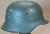 WW2 German Army M42 Heer Single Decal Helmet - Brushed Over-Paint Over Camo w/ Original Liner
** 100% Original & NAMED! ** - 7 of 25