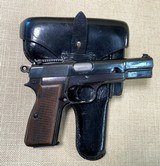 BROWNING HI-POWER P35 WITH TANGENT SIGHT EARLY NAZI PISTOL REISSUED TO POLICE POST WAR - 3 of 15