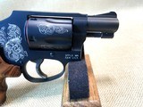 SMITH AND WESSON MODEL 442-1, ENGRAVED FRAME AND CYLINDER AND GRIPS WITH WOOD PRESENTATION BOX - 8 of 12