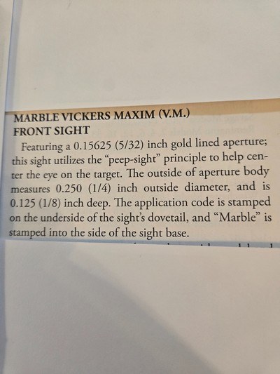Marbles VIcker MAxim sights - Image 1 of 4