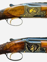 PAIR OF BROWNING EXHIBITION 20 GAUGE - PICTURED IN NED SCHWING'S BOOK PAGES 106 AND 224 - BROWNING LETTERS - CASED - 1 of 20