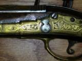 Italian (Brescian) Royal Guard or Household Flintlock Pistol Circa 1750-70 Brass & silver Inlay - 10 of 15