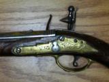 Italian (Brescian) Royal Guard or Household Flintlock Pistol Circa 1750-70 Brass & silver Inlay - 4 of 15