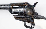 Turnbull Mfg- Pair of Consecutive Serial number Single Action Army .45 Colt Revolvers Expertly Engraved -Real Ivory & Real Stag New & Unfired SP0064 & - 17 of 20
